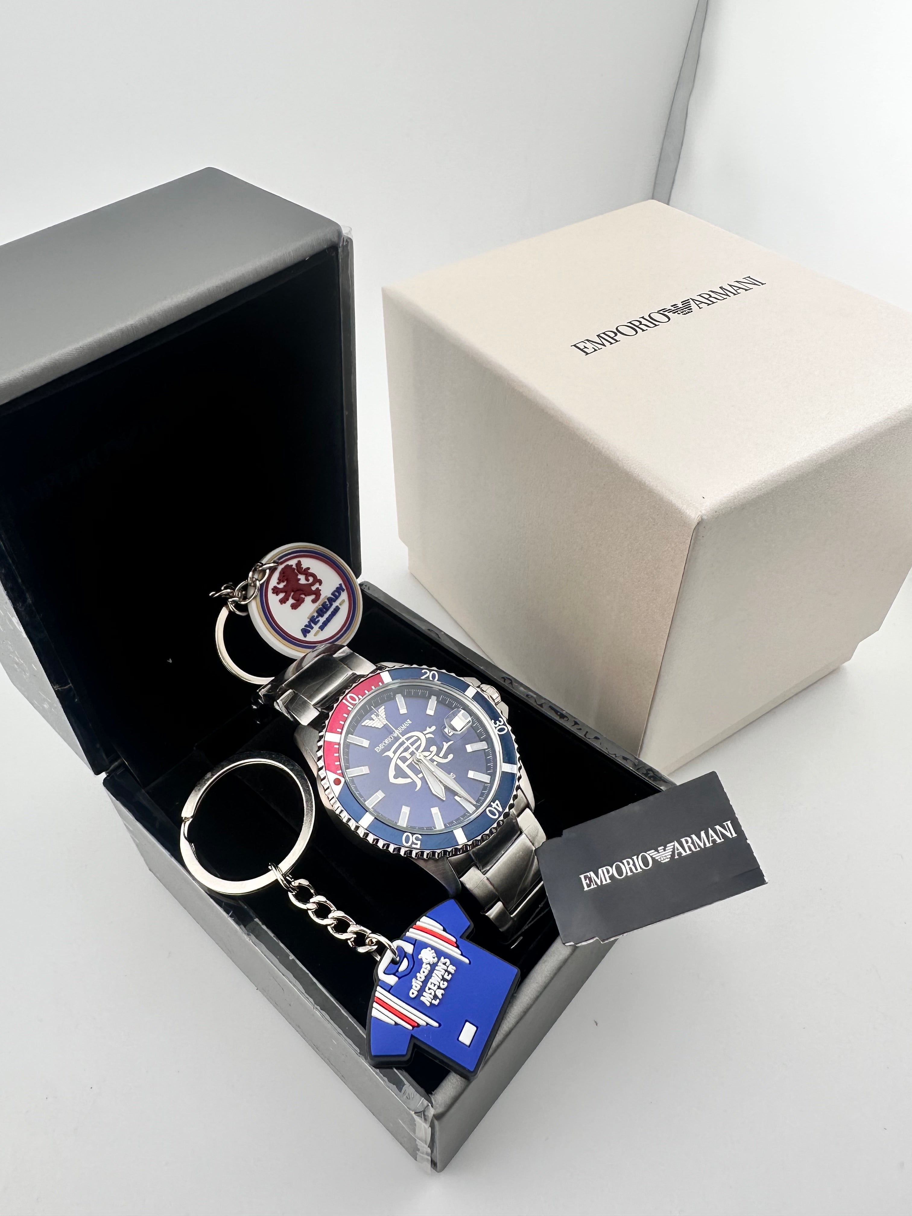 RANGERS FC AYE READY DESIGNER DIVER WATCH