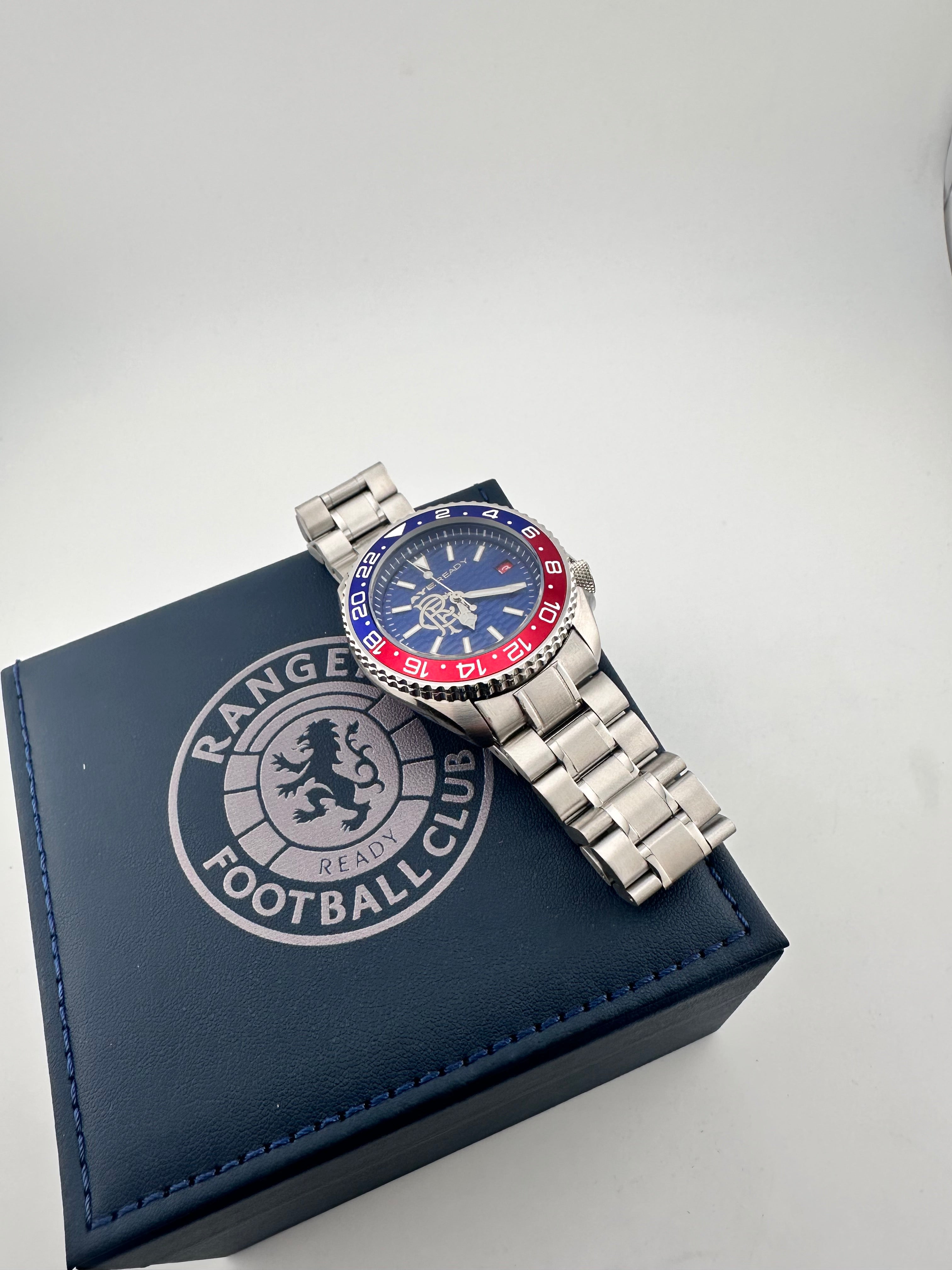 RANGERS FC AYE READY SEIKO AR82 DIVE DESIGN STAINLESS WATCH