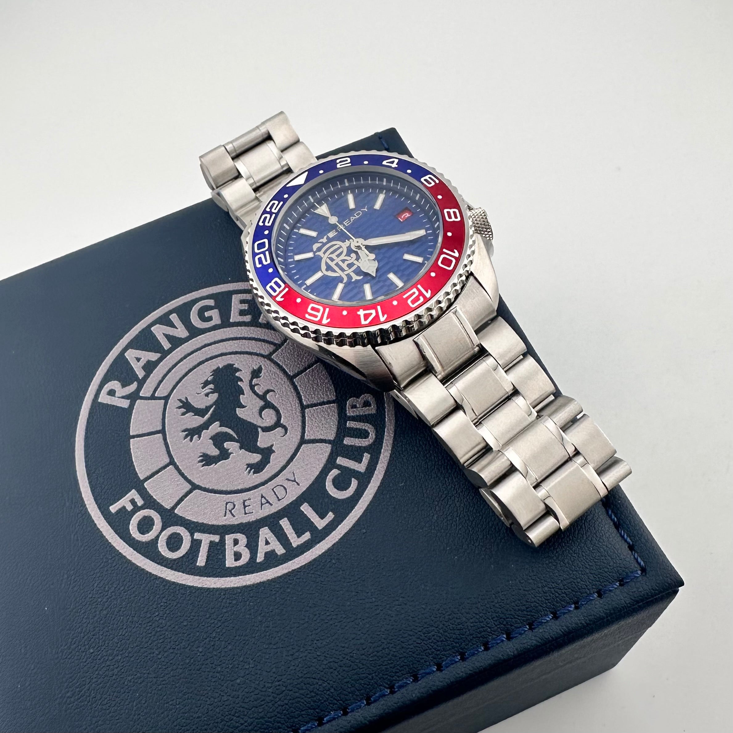 RANGERS FC AYE READY SEIKO AR82 DIVE DESIGN STAINLESS WATCH