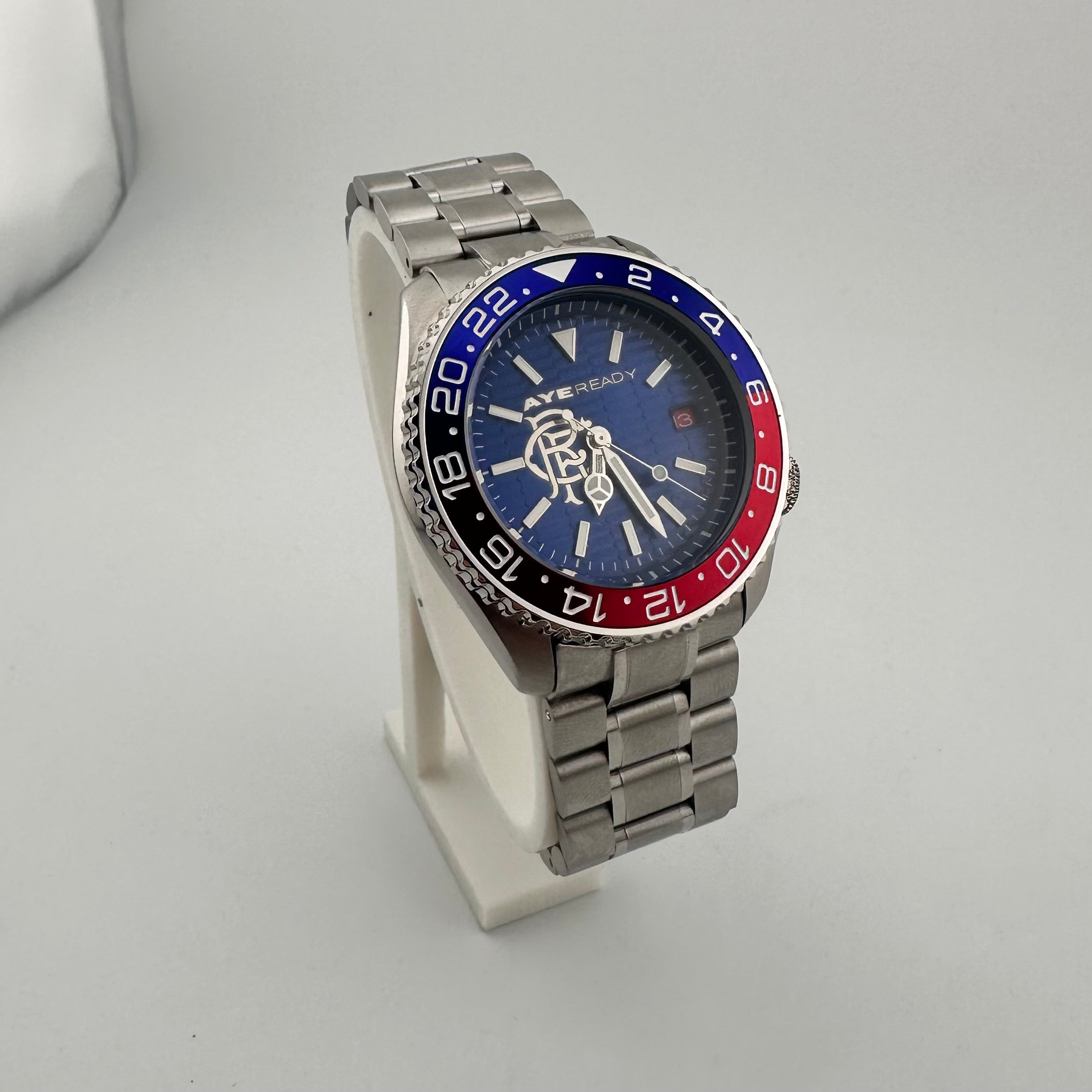 RANGERS FC AYE READY SEIKO AR82 DIVE DESIGN STAINLESS WATCH